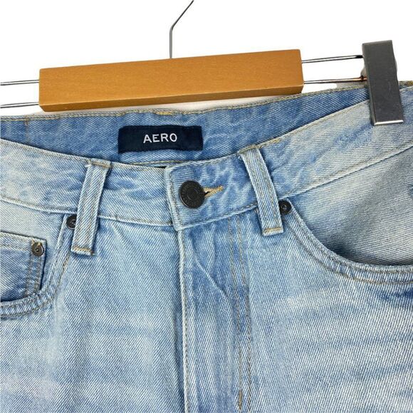 Aeropostale Aero Men's Slim Light Wash Distressed Cuffed Jean Denim Shorts US 31 - Picture 7 of 14
